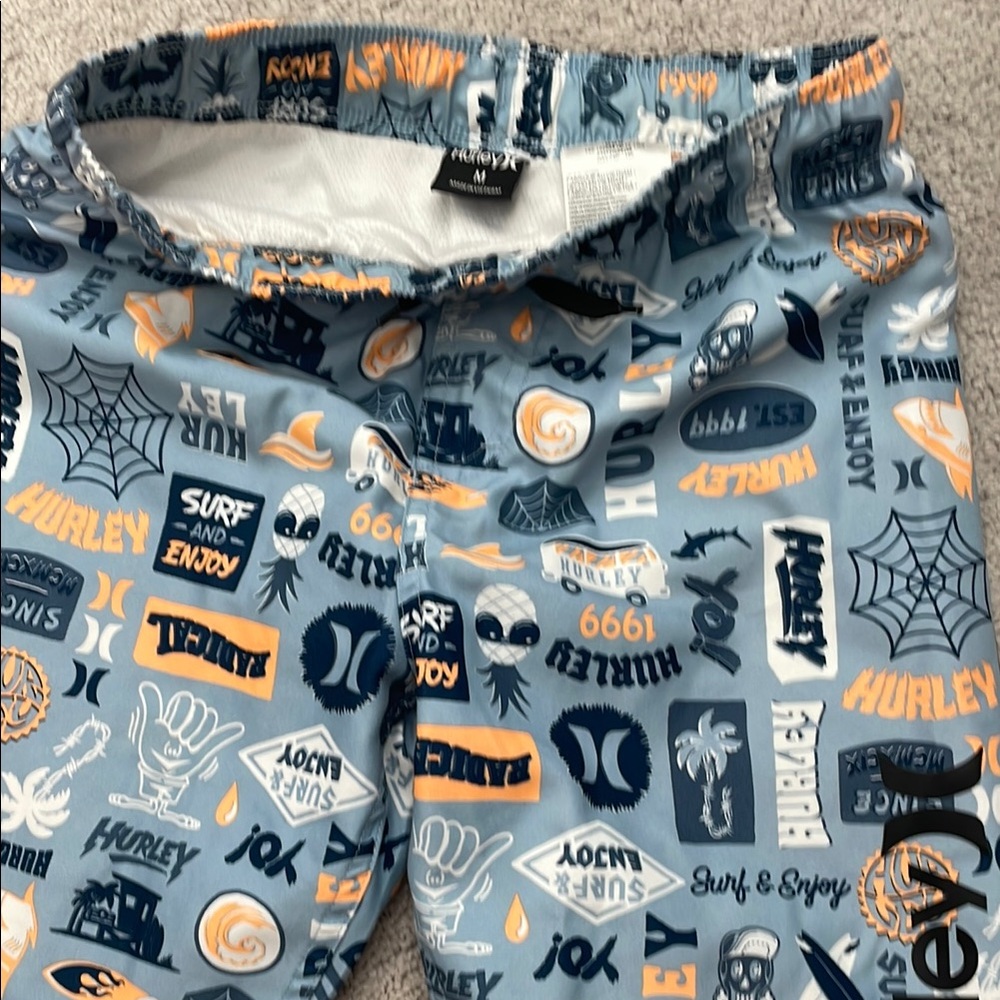 Hurley Land’s End etc LOT OF 4 Kids' Print Shorts Swim Trunks size 10 12 M - Picture 2 of 5